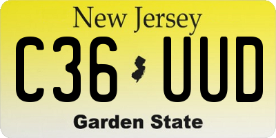NJ license plate C36UUD