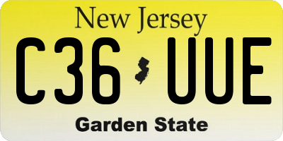 NJ license plate C36UUE