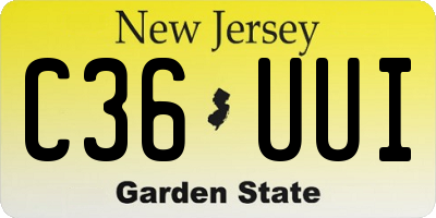 NJ license plate C36UUI