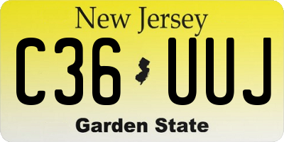 NJ license plate C36UUJ