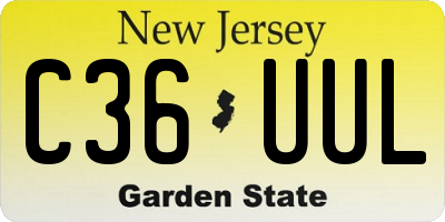 NJ license plate C36UUL
