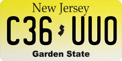 NJ license plate C36UUO