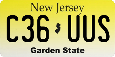 NJ license plate C36UUS