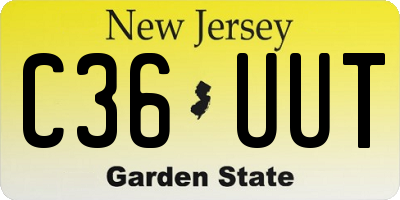NJ license plate C36UUT