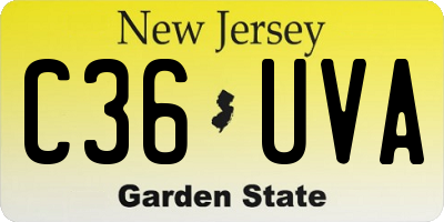 NJ license plate C36UVA