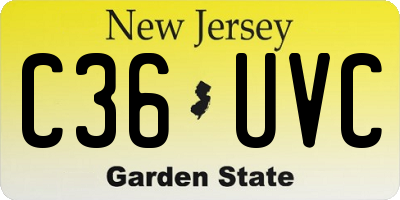 NJ license plate C36UVC