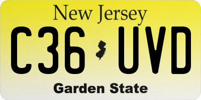 NJ license plate C36UVD