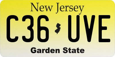 NJ license plate C36UVE