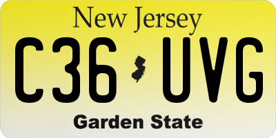 NJ license plate C36UVG