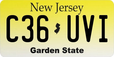 NJ license plate C36UVI
