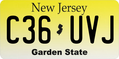 NJ license plate C36UVJ