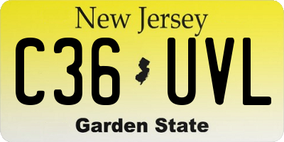 NJ license plate C36UVL