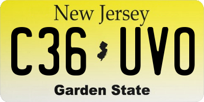 NJ license plate C36UVO
