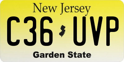 NJ license plate C36UVP