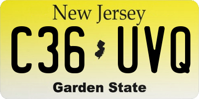 NJ license plate C36UVQ