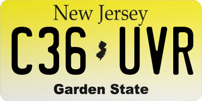NJ license plate C36UVR