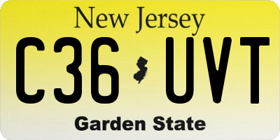 NJ license plate C36UVT