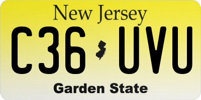 NJ license plate C36UVU