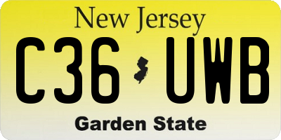 NJ license plate C36UWB