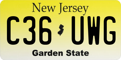 NJ license plate C36UWG