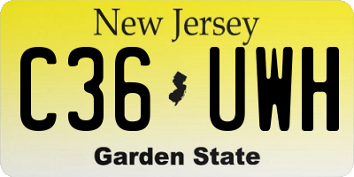 NJ license plate C36UWH