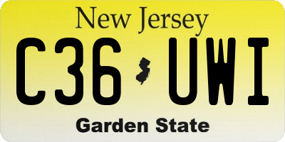 NJ license plate C36UWI