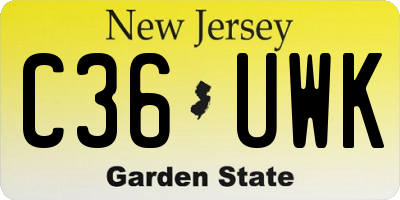 NJ license plate C36UWK