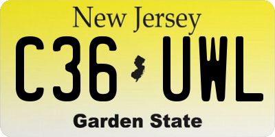NJ license plate C36UWL