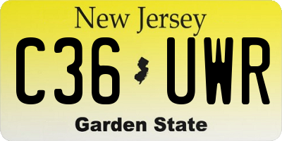 NJ license plate C36UWR