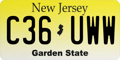 NJ license plate C36UWW