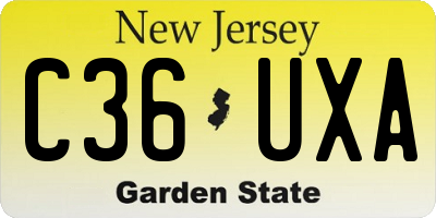 NJ license plate C36UXA