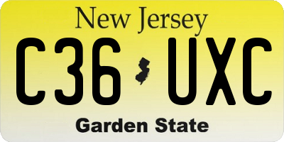 NJ license plate C36UXC