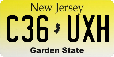 NJ license plate C36UXH