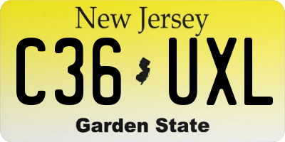 NJ license plate C36UXL