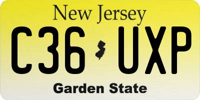 NJ license plate C36UXP