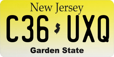 NJ license plate C36UXQ
