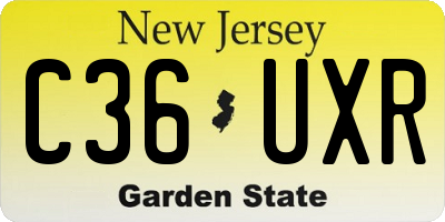 NJ license plate C36UXR