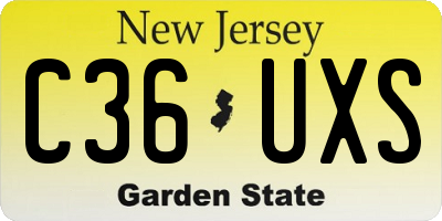 NJ license plate C36UXS