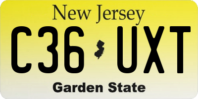 NJ license plate C36UXT
