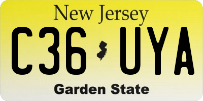 NJ license plate C36UYA