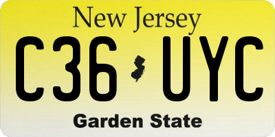 NJ license plate C36UYC