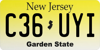 NJ license plate C36UYI
