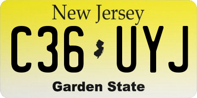NJ license plate C36UYJ