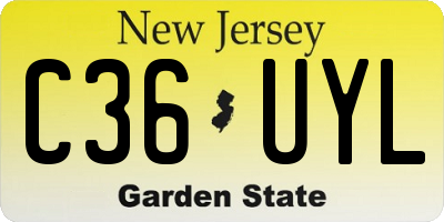 NJ license plate C36UYL