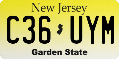 NJ license plate C36UYM