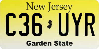 NJ license plate C36UYR