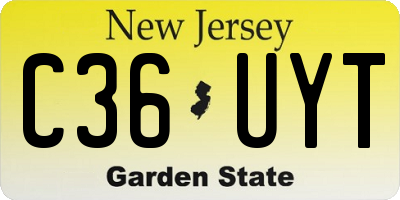 NJ license plate C36UYT