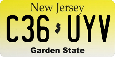 NJ license plate C36UYV