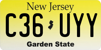NJ license plate C36UYY