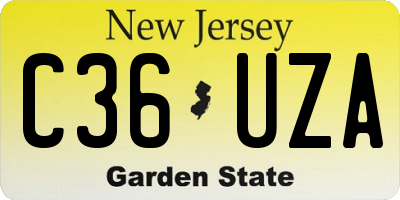 NJ license plate C36UZA